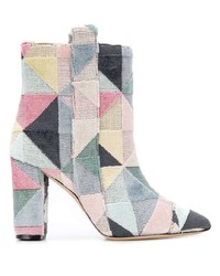 Bams Geometric Pattern Ankle Boots