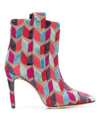 Bams Geometric Pattern Ankle Boots
