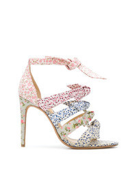 Multi colored Canvas Heeled Sandals
