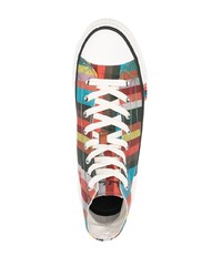 Paul Smith Colour Block Striped Hi Top Sneakers