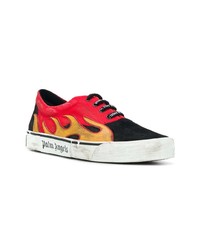 Palm Angels Flame Distressed Low Top Sneakers