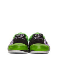 Palm Angels Green And Black Flame Sneakers