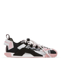 Dolce And Gabbana Grey And Black Mesh And Leather Ns1 Sneakers