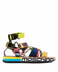 Moschino Multi Panel Flat Sandals