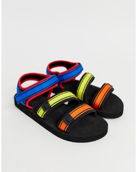 ASOS DESIGN Tech Sandals With Coloured Tape S