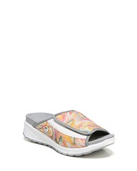 Multi colored Canvas Wedge Sandals