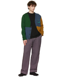 Ps By Paul Smith Green Blue Happy Cardigan