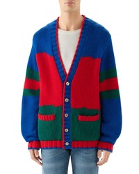 Gucci Oversize Colorblock Wool Cardigan
