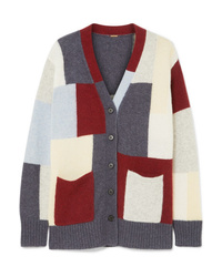 Adam Lippes Patchwork Brushed Cashmere And Cardigan