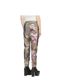 Rick Owens Green And Purple Iridescent Bauhaus Cargo Pants