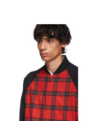 Paul Smith Red And Black Check Bomber Jacket