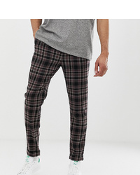 ASOS DESIGN Tall Tapered Trouser In Wool Mix Check With Turn Up