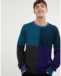 PS Paul Smith Colour Block Crew Neck Knitted Wool Jumper