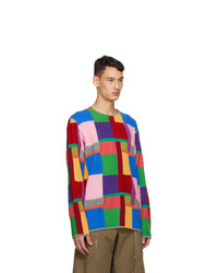 Comme Des Garcons Homme Plus Multicolor Intarsia Crewneck Sweater