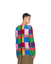 Comme Des Garcons Homme Plus Multicolor Intarsia Crewneck Sweater