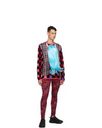 Comme Des Garcons Homme Plus Multicolor Multi Fabric Check Crewneck Sweater