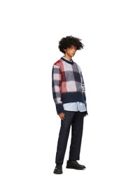 Thom Browne Red And Blue Fun Mix Buffalo Check Sweater