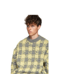 Landlord Yellow And Grey Gingham Showoff Sweater