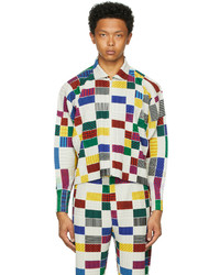 Multi colored Check Harrington Jacket