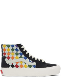 Multi colored Check High Top Sneakers