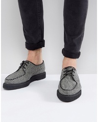 ASOS DESIGN Asos Lace Up Creeper Shoes In Checkerboard Textile