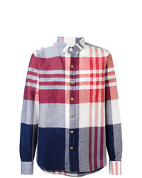 Multi colored Check Linen Long Sleeve Shirt