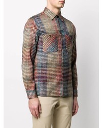 Missoni Abstract Plaid Knitted Cotton Blend Shirt