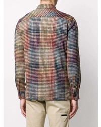 Missoni Abstract Plaid Knitted Cotton Blend Shirt
