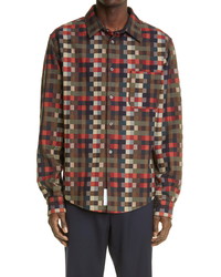 4SDESIGNS Check Button Up Shirt Jacket