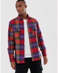 ASOS DESIGN Oversized Heavy Weight Check Shirt In Red