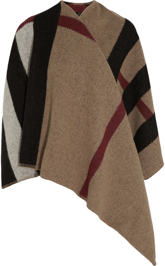 Burberry Prorsum Checked Wool And Cashmere Blend Cape 1 495 Net A Porter Com Lookastic