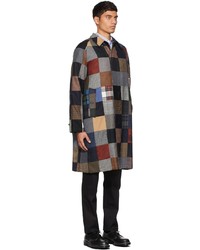 Beams Plus Multicolor Patchwork Balmacaan Coat