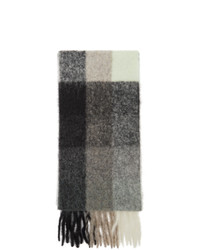 Acne Studios Green And Grey Check Scarf