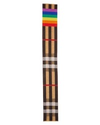 Burberry Rainbow Stripe Mega Check Cashmere Blanket Scarf
