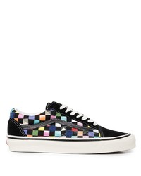 Multi colored Check Suede Low Top Sneakers