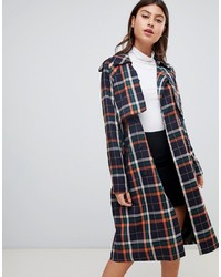 PrettyLittleThing Oversized Trench In Check