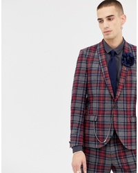 Twisted Tailor Super Skinny Suit Jacket With Tartan Wool