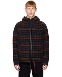 Multi colored Check Wool Bomber Jacket