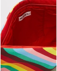 Moyna Clutch Bag In Rainbow Chevron Print