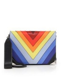 Elena Ghisellini Petra P Multicolor Chevron Convertible Shoulder Bag