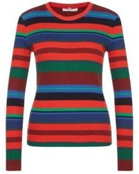 Hugo Boss Eriba Cotton Ribbed Striped Sweater S Patterned