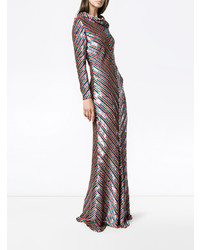 Ashish Chevron Sequined Gown