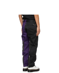 Kidill Black And Purple Dickies Edition Bondage Trousers