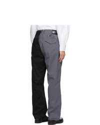 Xander Zhou Grey And Black Colorblock Trousers