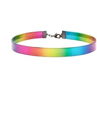 Forever 21 Faux Leather Rainbow Choker