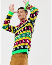 Multi colored Christmas Crew-neck Sweater