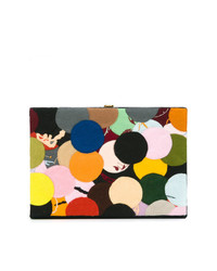 Olympia Le-Tan Dotted Felt Patch Book Clutch