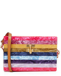 Edie Parker Small Trunk Striped Purse