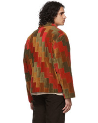 Bode Multicolor Hunting Brick Quilt Jacket