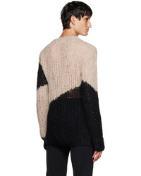 Anna Sui Beige Black Nuwave Sweater